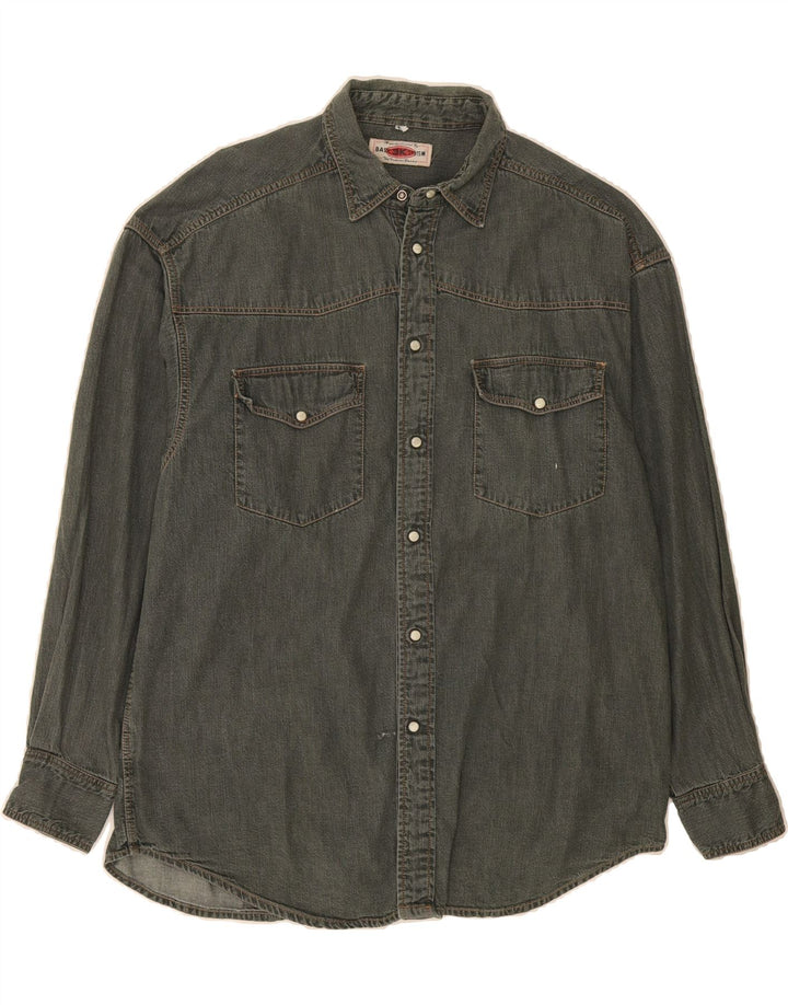 BASIC 3K SYSTEM  Mens Denim Shirt Large Khaki Vintage BASIC 3K SYSTEM and Second-Hand BASIC 3K SYSTEM from Messina Hembry 