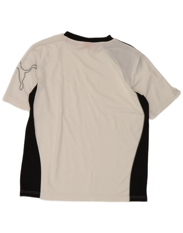 Męski T-shirt Puma z grafiką, mały, biały, z blokami kolorów