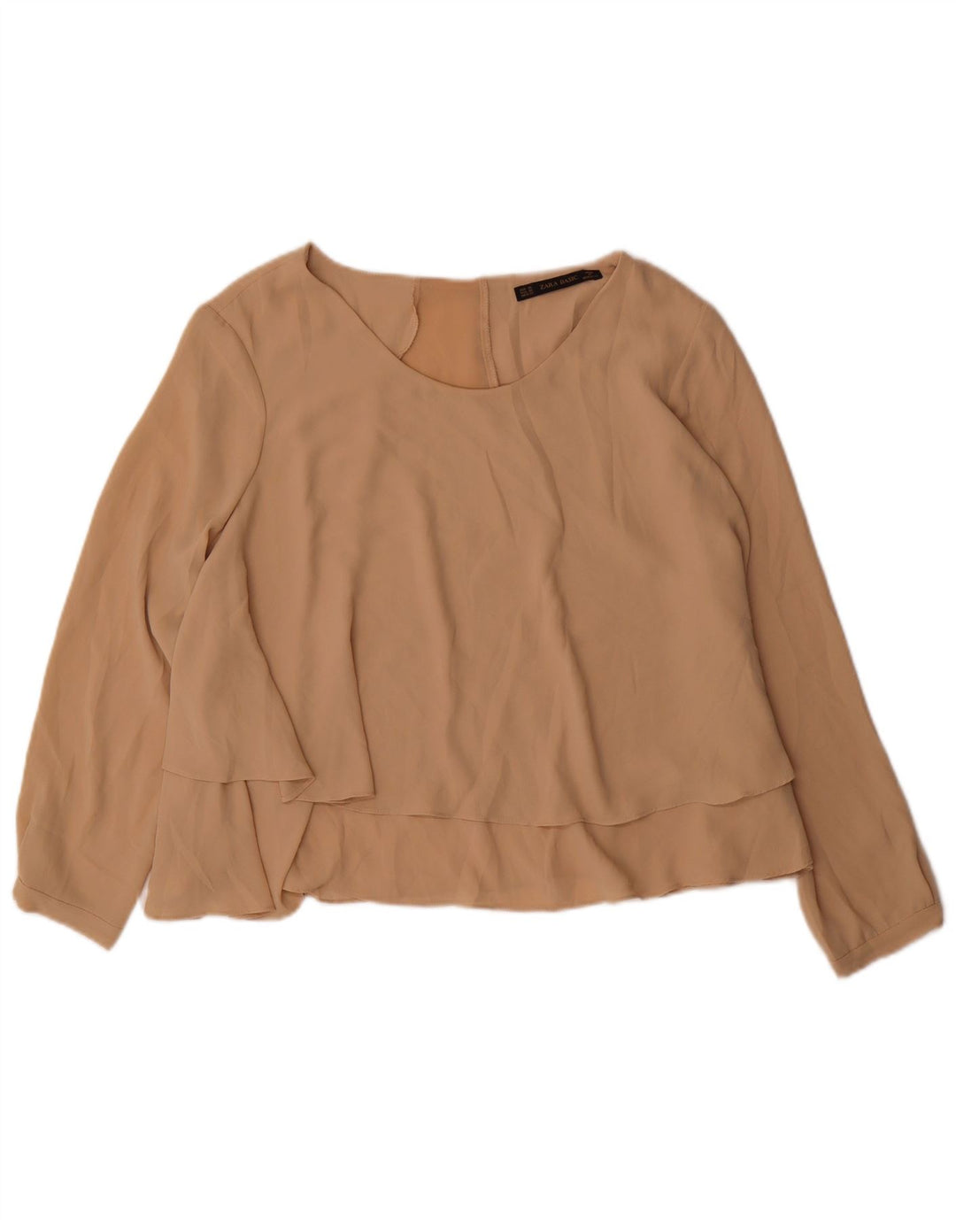 Damska bluzka koszulowa Zara UK 18 XL Beżowy poliester