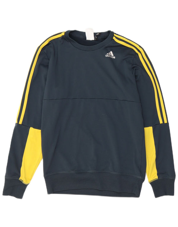 Męski sweter ADIDAS Climalite, mały, zielony, z blokami kolorów, poliester