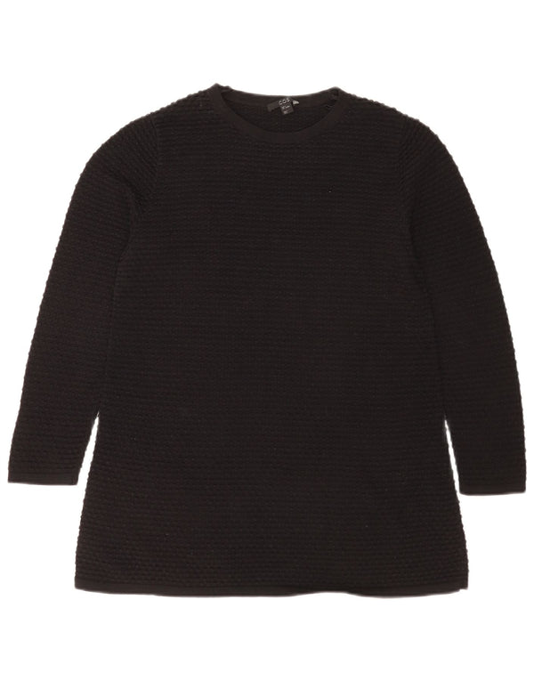 Cos Womens Top Long Sleeve UK 10 Small Black Cotton