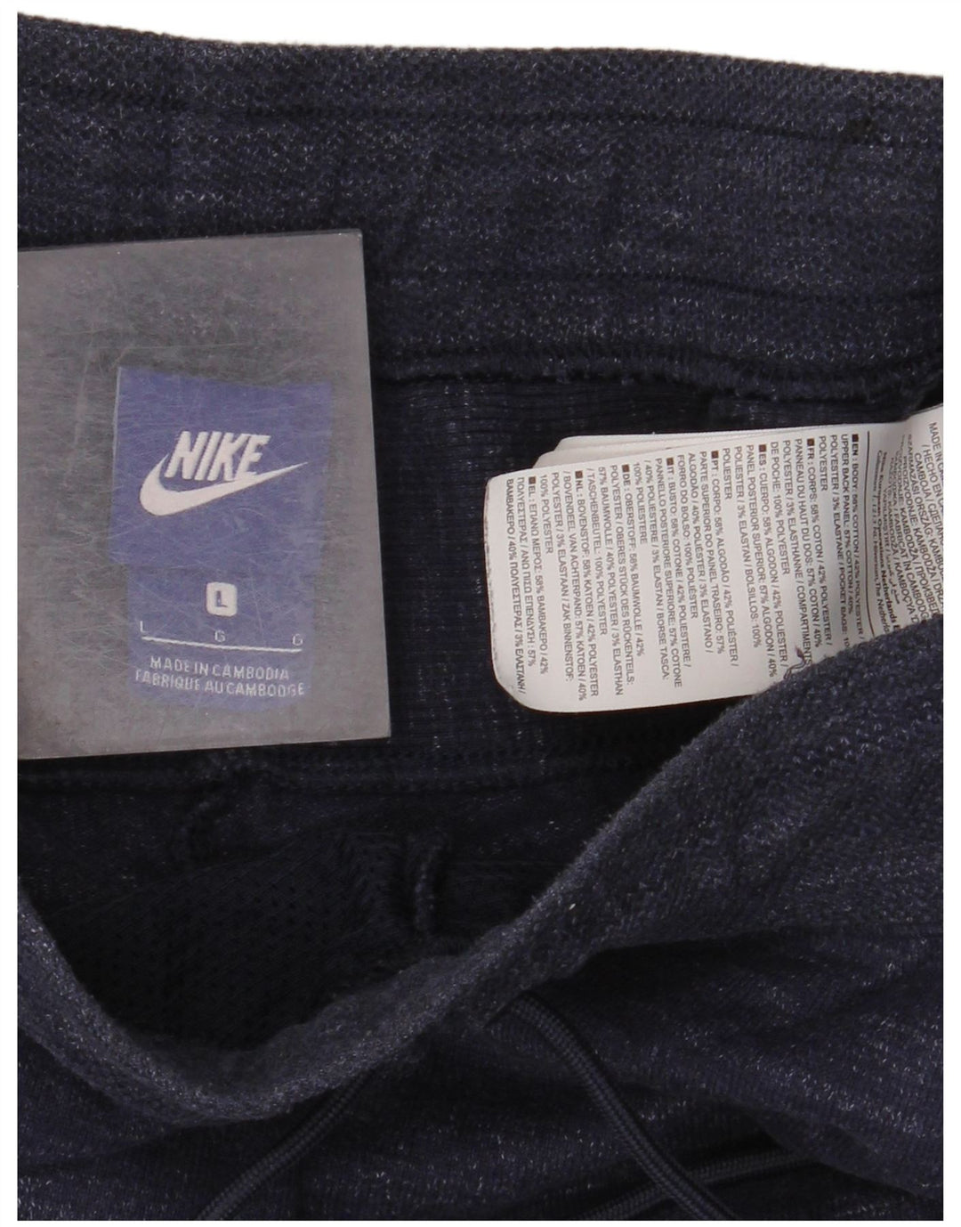 Męskie spodnie dresowe Nike, duże, granatowe, bawełniane w cętki