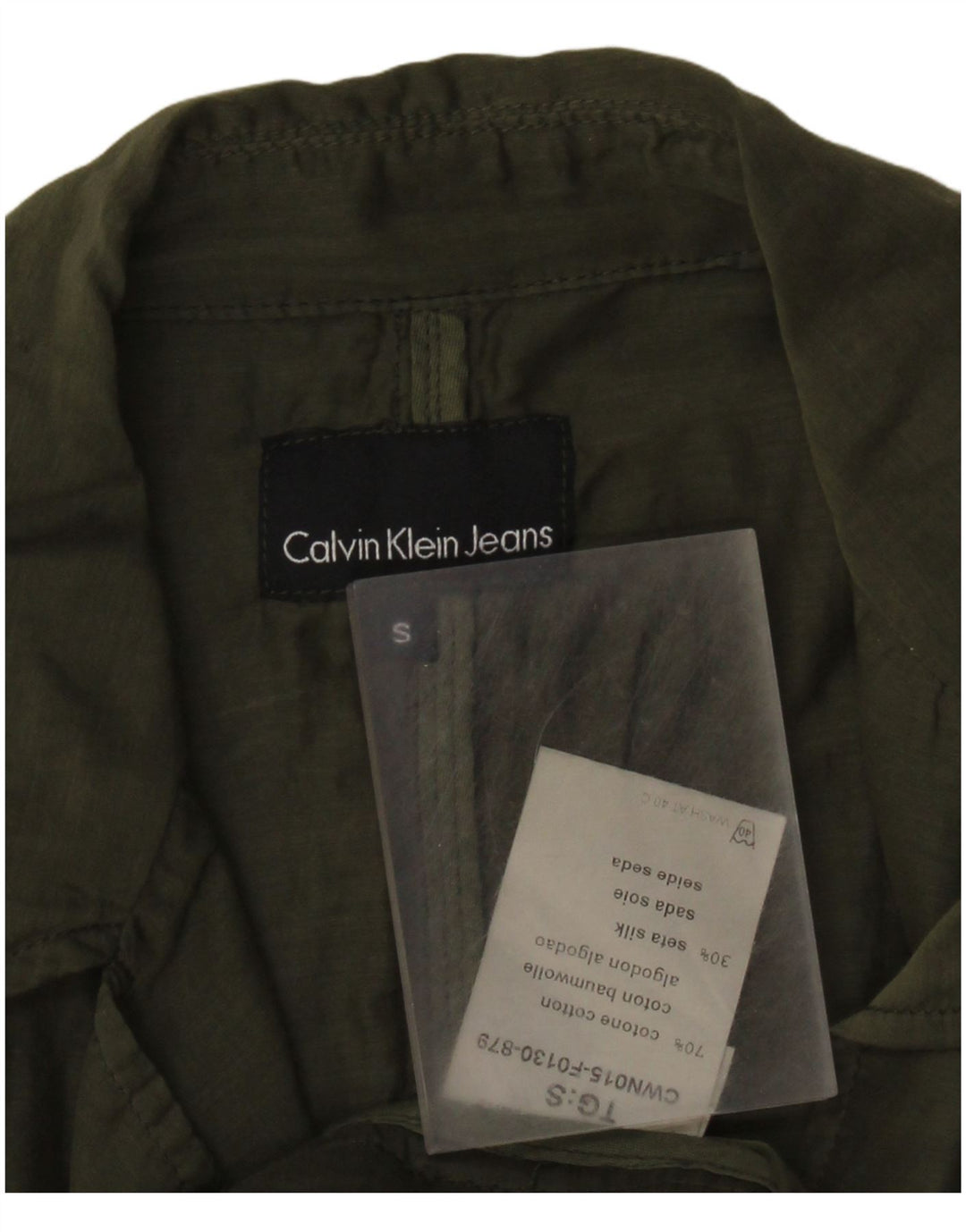 Damska marynarka zapinana na 2 guziki Calvin Klein Jeans UK 10, mała, zielona bawełna