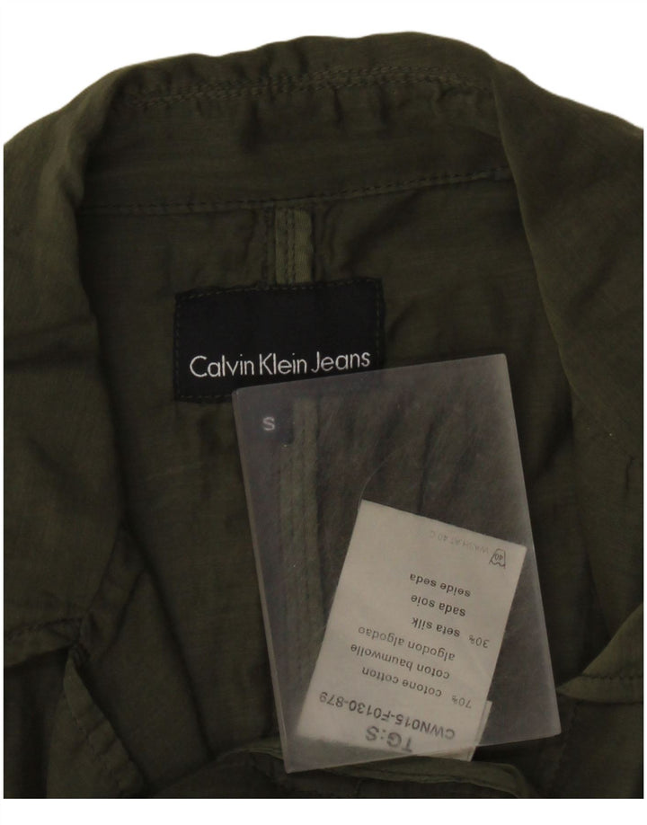 Damska marynarka zapinana na 2 guziki Calvin Klein Jeans UK 10, mała, zielona bawełna