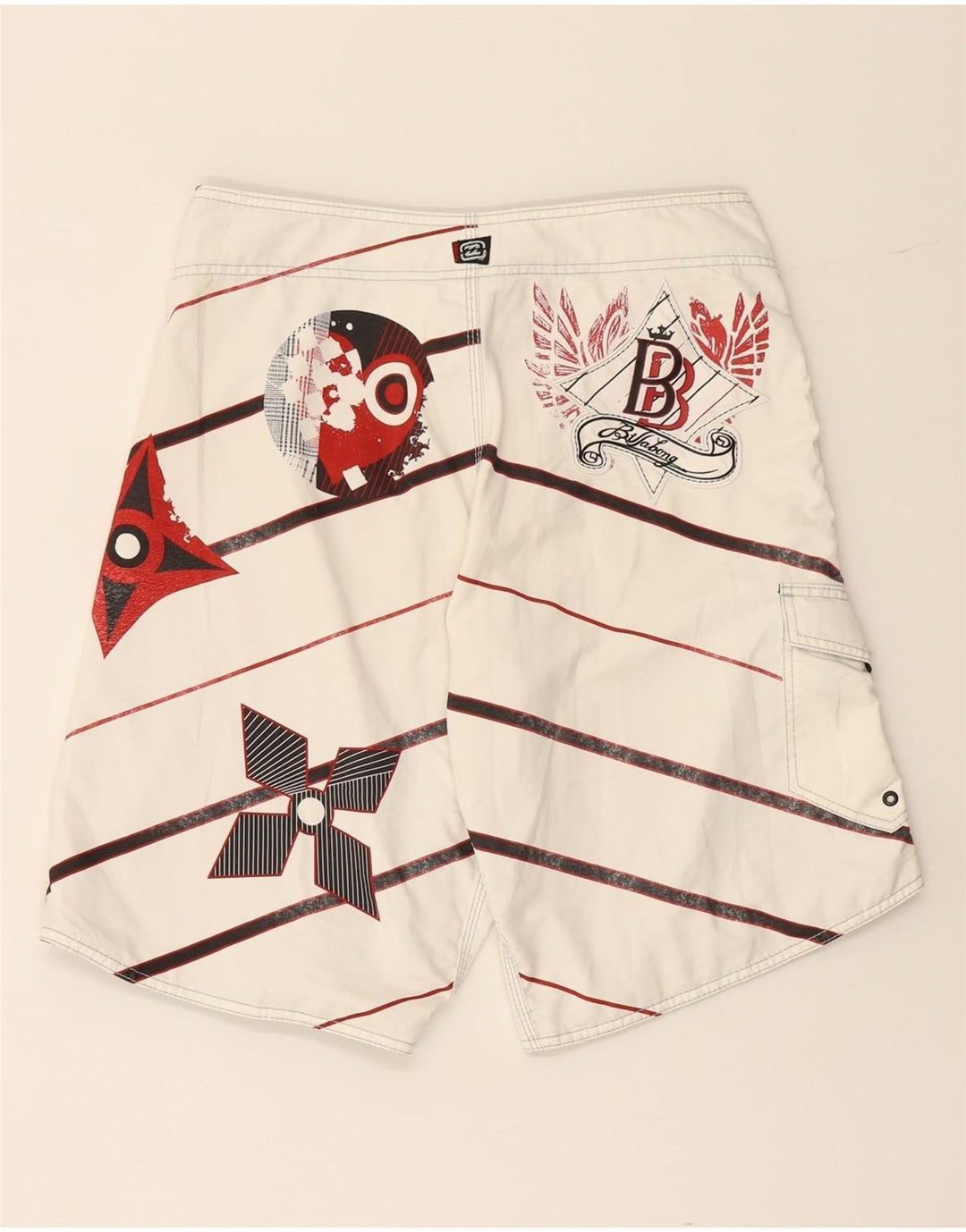 Męskie spodenki kąpielowe BILLABONG z grafiką, średnie w białe paski