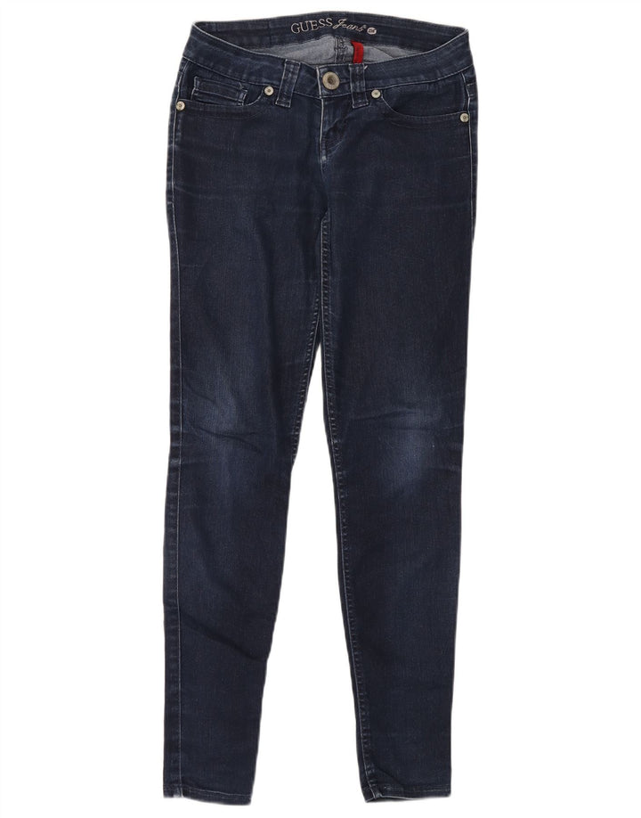 Guess Damskie Skinny Jeansy W28 L30 Granatowe Bawełniane