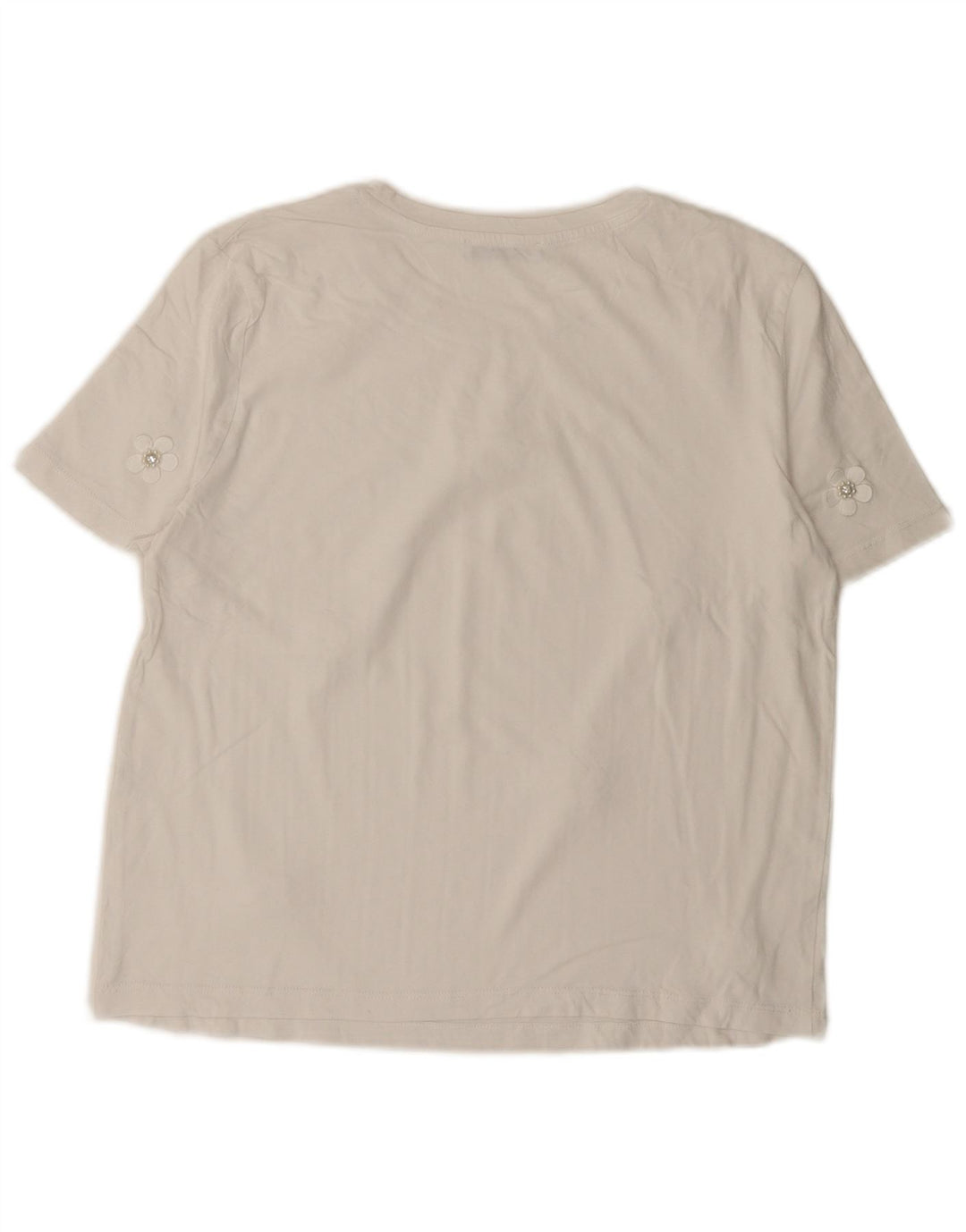 T-shirt damski Zara Top UK 14 Średni biały kwiatowy