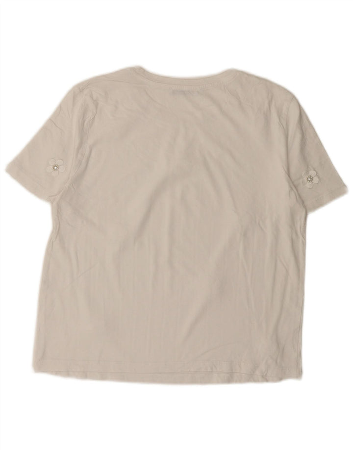 T-shirt damski Zara Top UK 14 Średni biały kwiatowy