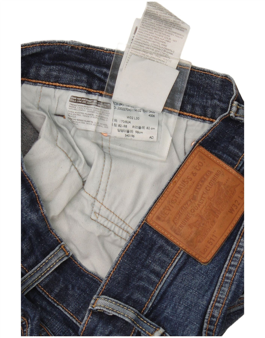 Męskie jeansy Levi's 511 Slim W32 L30 Niebieska bawełna