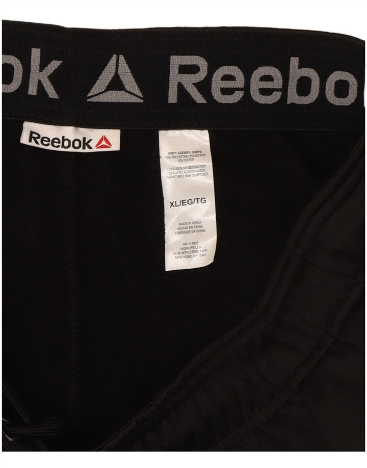 REEBOK Mens Tracksuit Trousers Joggers XL  Black Polyester