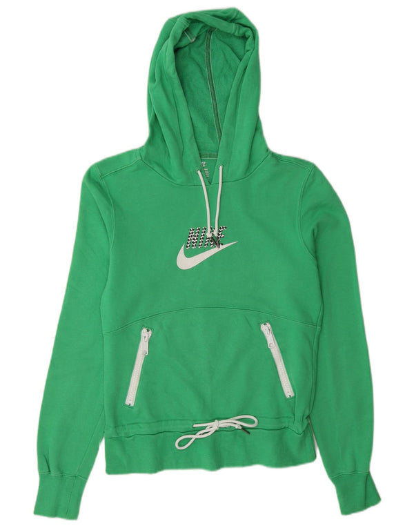 Damska bluza z kapturem Nike Graphic UK 10/12 Średnia zielona bawełna