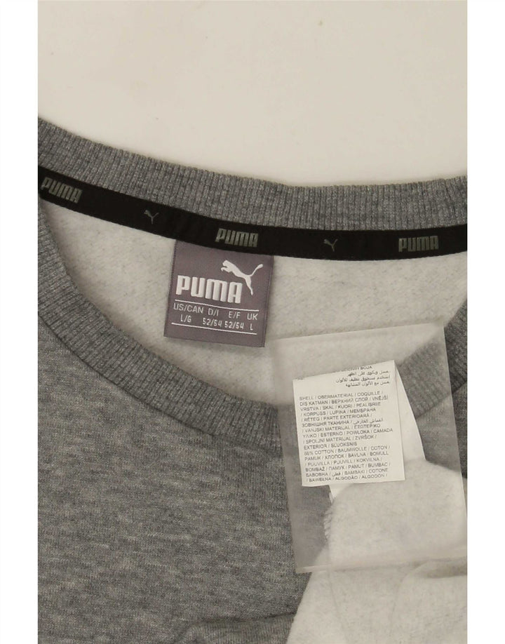 Męska bluza z grafiką PUMA, duża, szara, nakrapiana bawełna