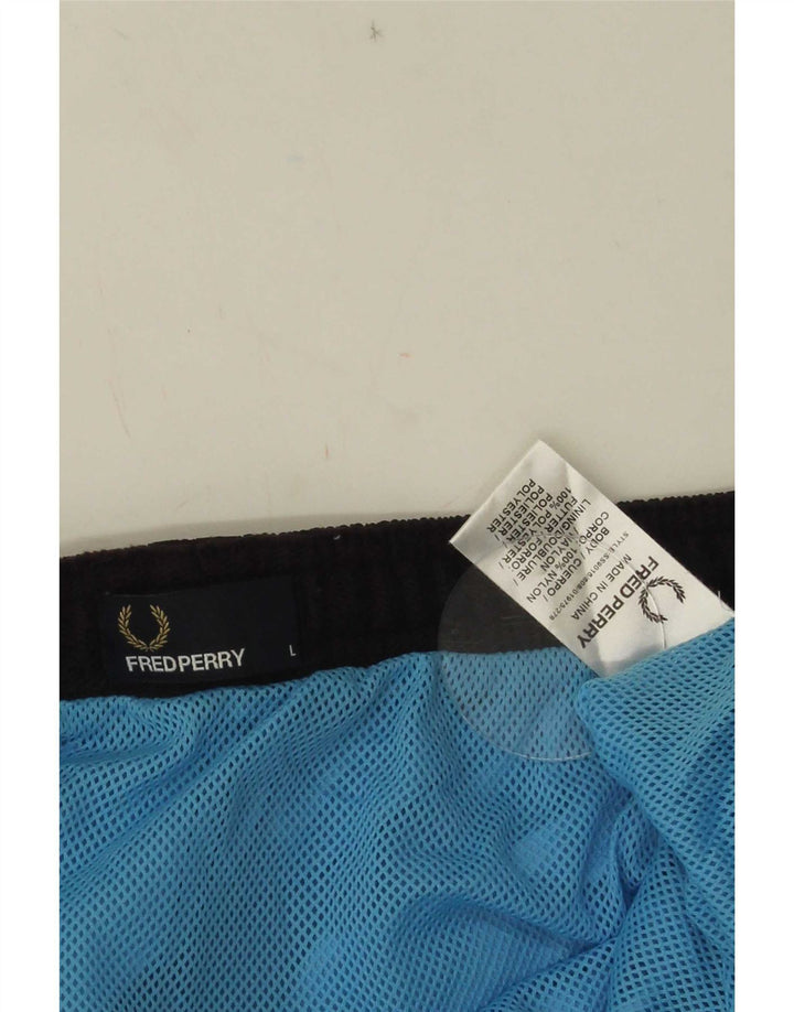 Męskie spodenki kąpielowe Fred Perry, duże, niebieskie nylonowe bloki kolorów