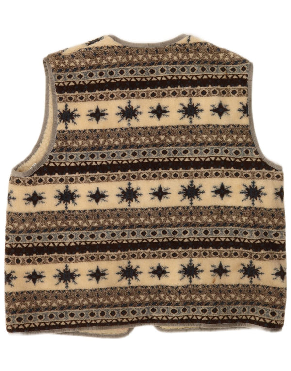 Damska kamizelka polarowa Vintage UK 18 XL Wielokolorowa wełna Fair Isle Virgin