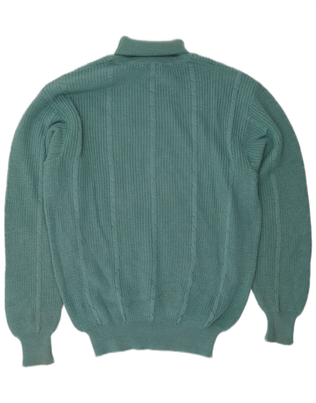 Vintage męski sweter z golfem, duży, zielony