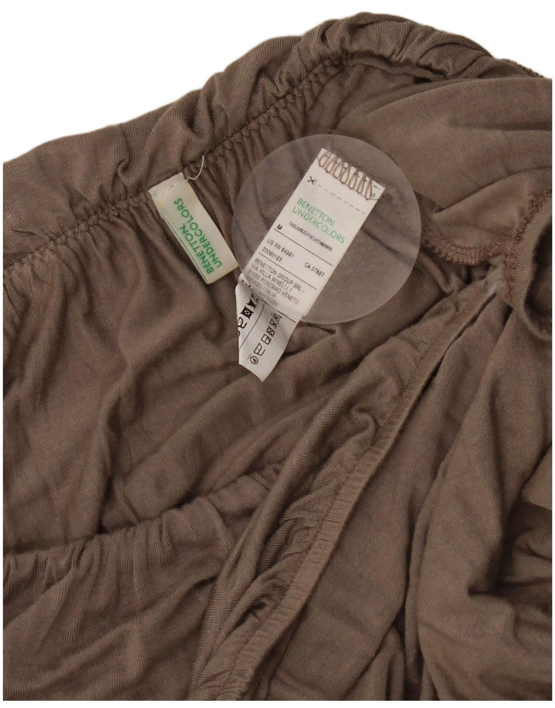 Damski top Benetton z odkrytymi ramionami, UK 12, średnioszara wiskoza