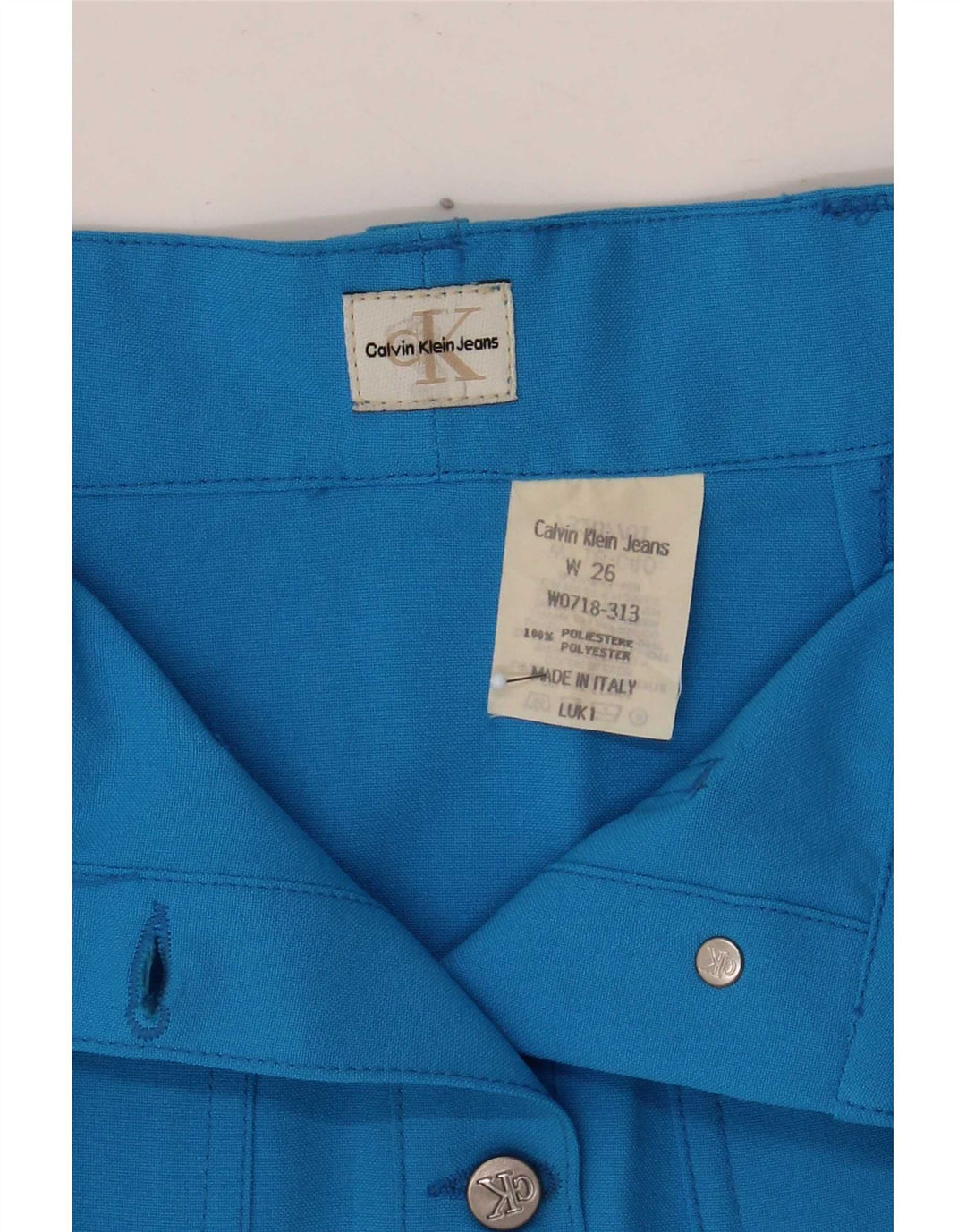 Damska spódniczka mini Calvin Klein W26, mała niebieska, poliester