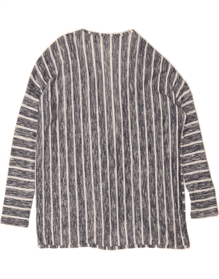 MARKS & SPENCER Womens V-Neck Jumper Sweater UK 10 Small Blue Striped Vintage Marks & Spencer and Second-Hand Marks & Spencer from Messina Hembry 