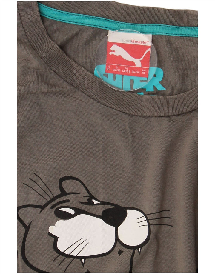 Męski T-shirt z grafiką PUMA, XL, szary