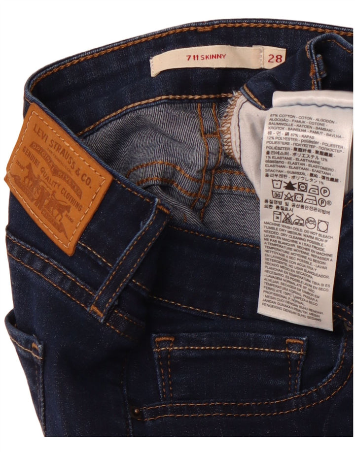 Damskie jeansy LEVI'S 711 Skinny W28 L32 Granatowa bawełna