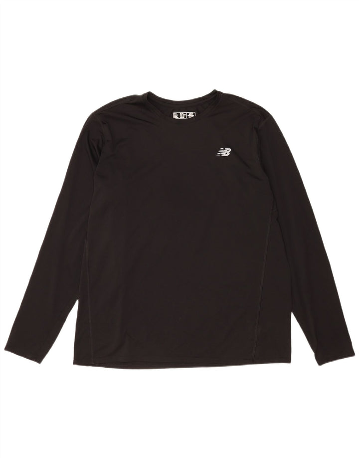 Męska koszulka New Balance z długim rękawem XL, czarna, poliestrowa