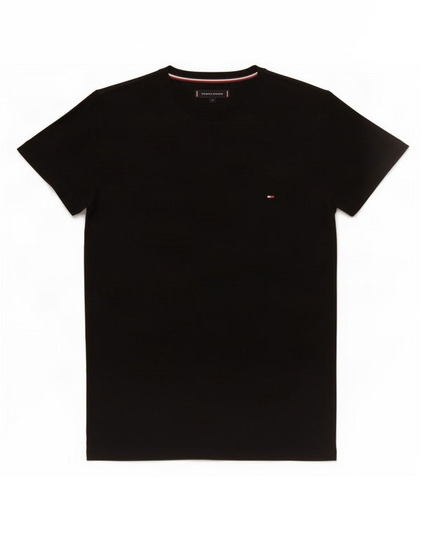 T-shirt męski Tommy Hilfiger Top, średnio czarny, bawełniany