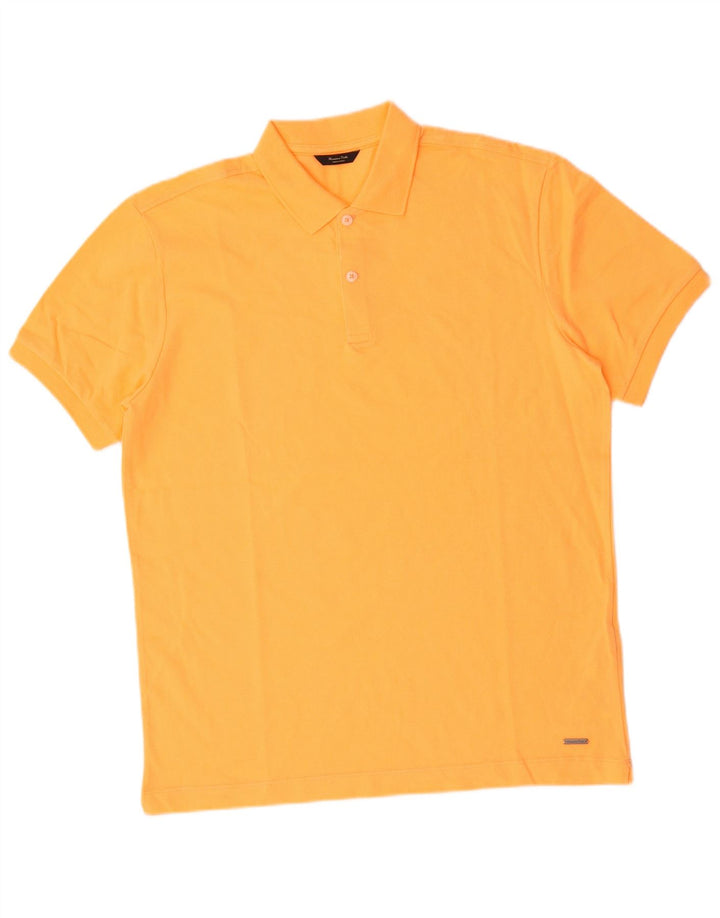 Męska koszulka polo Massimo Dutti, średnia, pomarańczowa, bawełniana