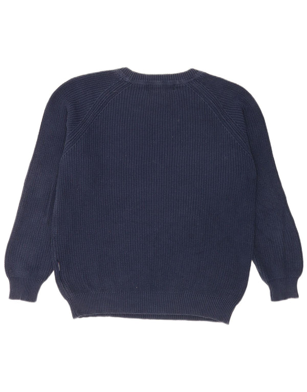 Vintage męski sweter z dekoltem w łódkę 2XL granatowy, bawełniany