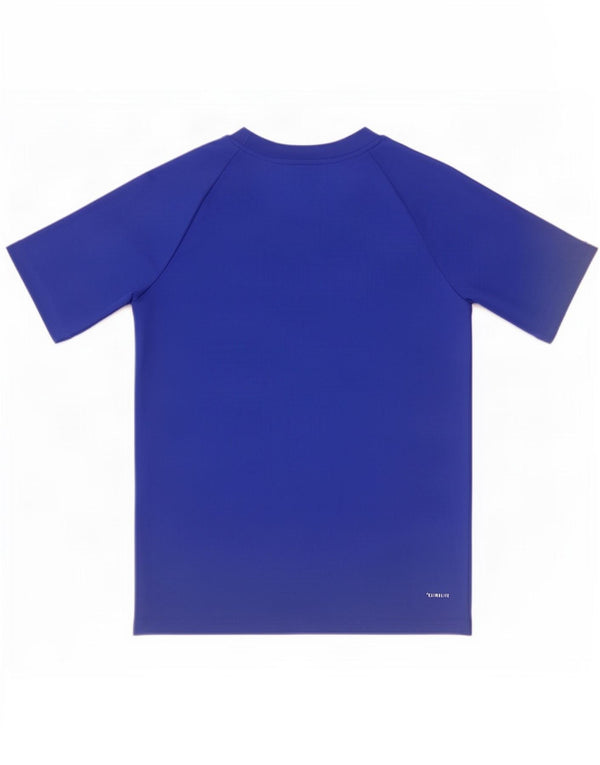 Adidas Boys Climalite T-Shirt Top 9-10 Years Blue Polyester