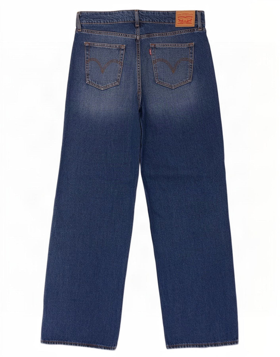 Damskie jeansy Levi's z bardzo niską szeroką nogawką W31 L34, niebieska bawełna