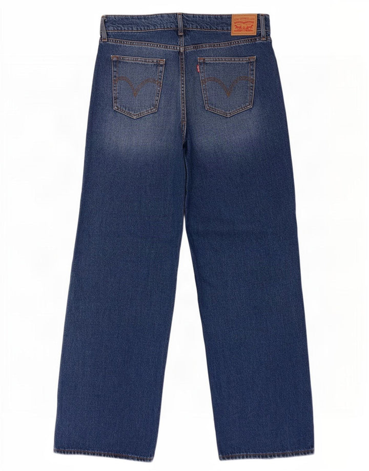 Damskie jeansy Levi's z bardzo niską szeroką nogawką W31 L34, niebieska bawełna