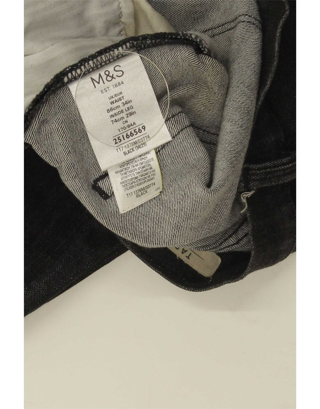 Marks & Spencer Męskie jeansy zwężane W34 L29 Granatowe, bawełniane