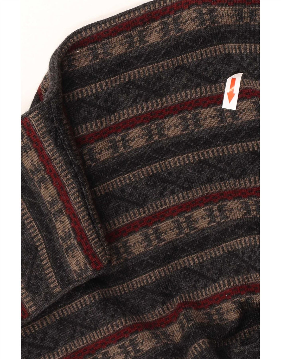 Vintage męska kamizelka z dzianiny, średnio szara, Fair Isle Virgin Wool