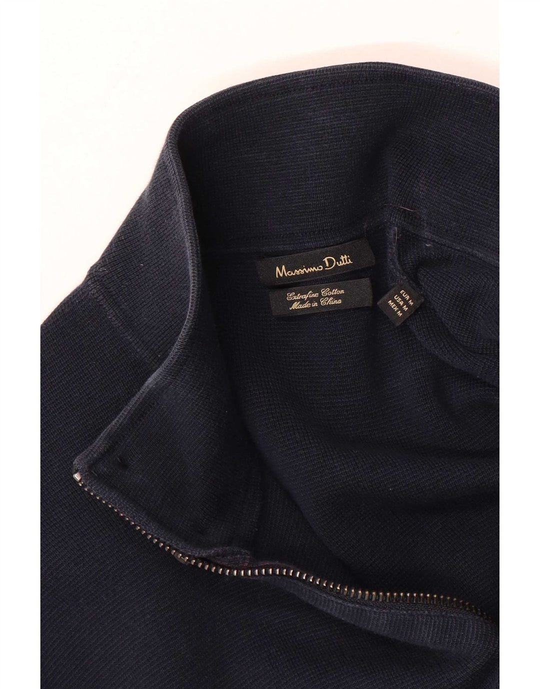 Męski sweter rozpinany Massimo Dutti, średni granatowy, bawełniany