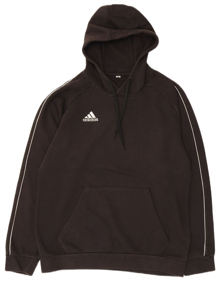Męska bluza z kapturem Adidas, średnia czarna bawełna