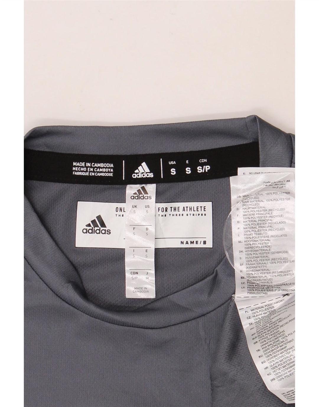 Męski T-shirt z grafiką ADIDAS Longwood, mały, szary, poliester