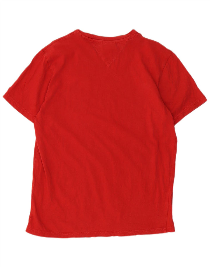 Męski T-shirt z grafiką Tommy Hilfiger, mały, czerwony