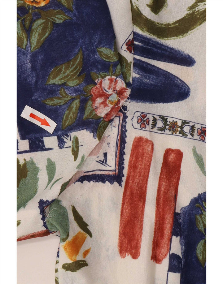 Kobieca sukienka koszulowa w stylu vintage UK 16, duża, wielobarwna, patchworkowa, poliester