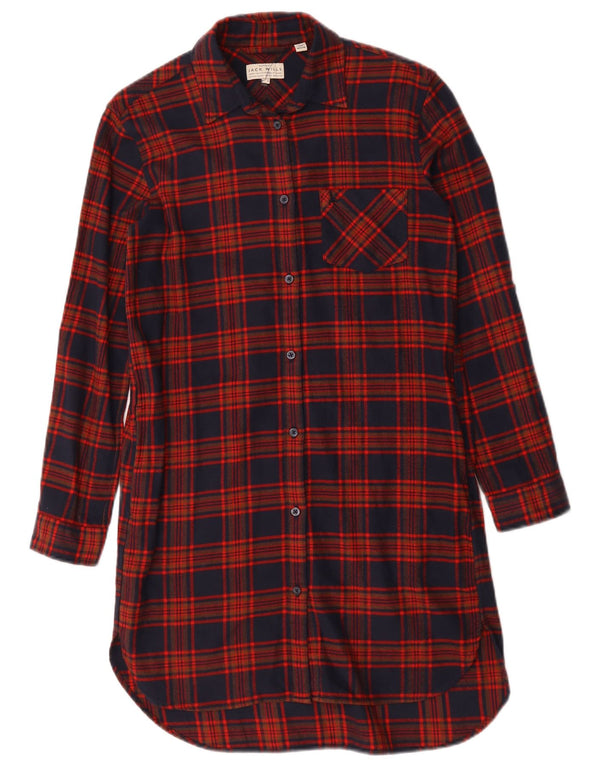 Damska sukienka koszulowa oversize Jack Wills UK 6 XS, bawełniana, granatowa w kratkę