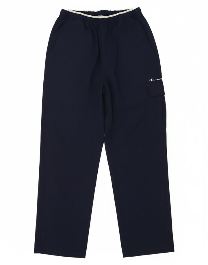 CHAMPION Mens Cargo Tracksuit Trousers Large Navy Blue Polyester
