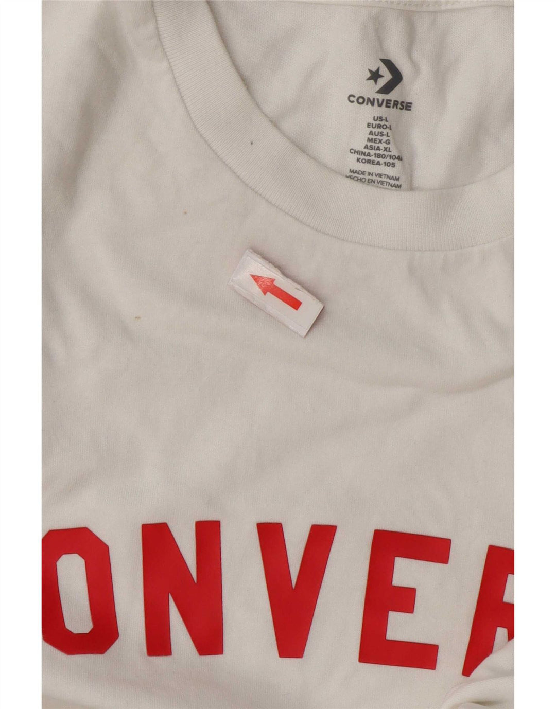 Converse Męski T-shirt z grafiką, duży, biały, bawełniany