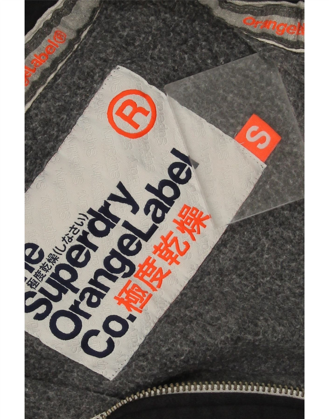 Męski sweter z kapturem i zamkiem Superdry, mały, granatowy, bawełniany