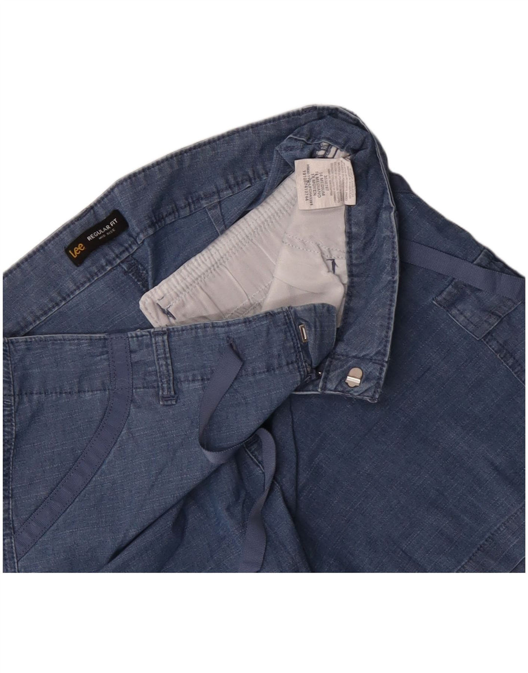 Damskie szorty cargo ze średnim stanem LEE US 14 XL W36, niebieska bawełna