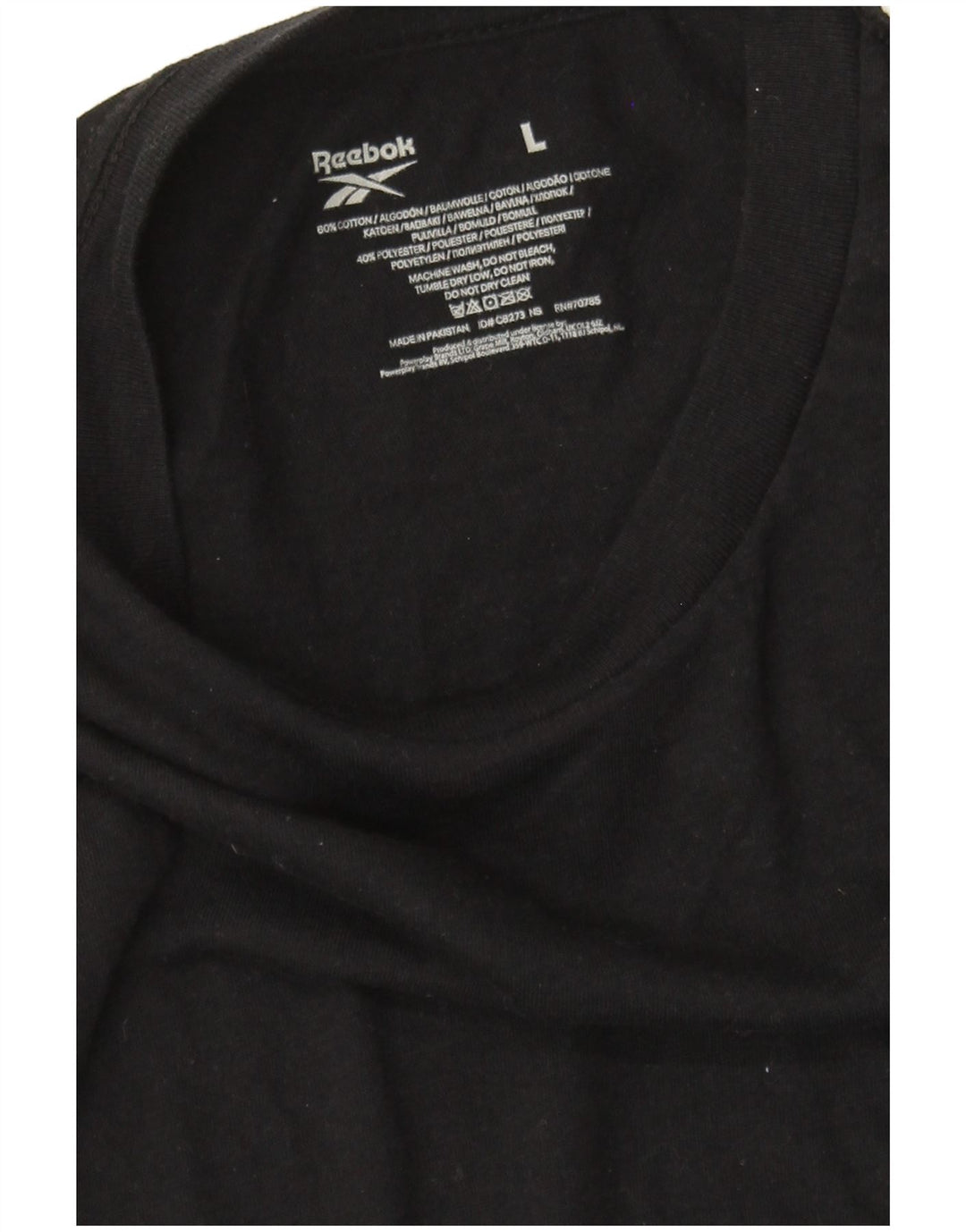 REEBOK Womens T-Shirt Top UK 16 Large Black Cotton