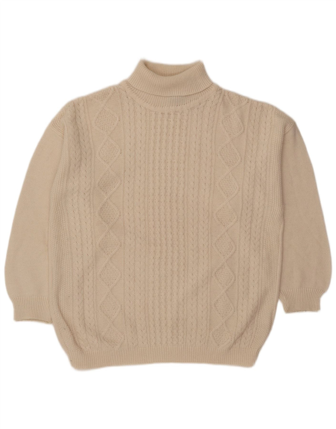 Męski sweter z wywijanym dekoltem Pimet XL, biała wełna