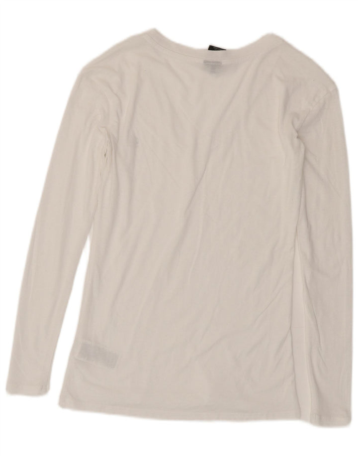 Top damski G-Star z długim rękawem, UK 10, mały, biały, bawełniany