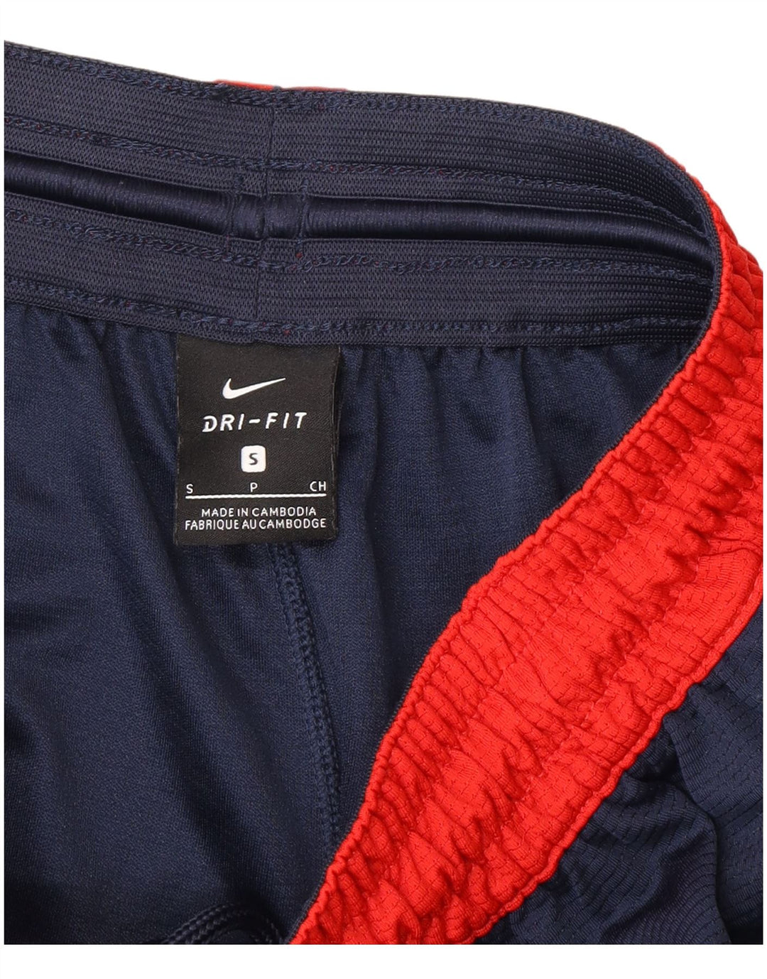 Męskie spodenki sportowe Nike Dri Fit, małe, granatowe, z poliestru w blokach kolorów