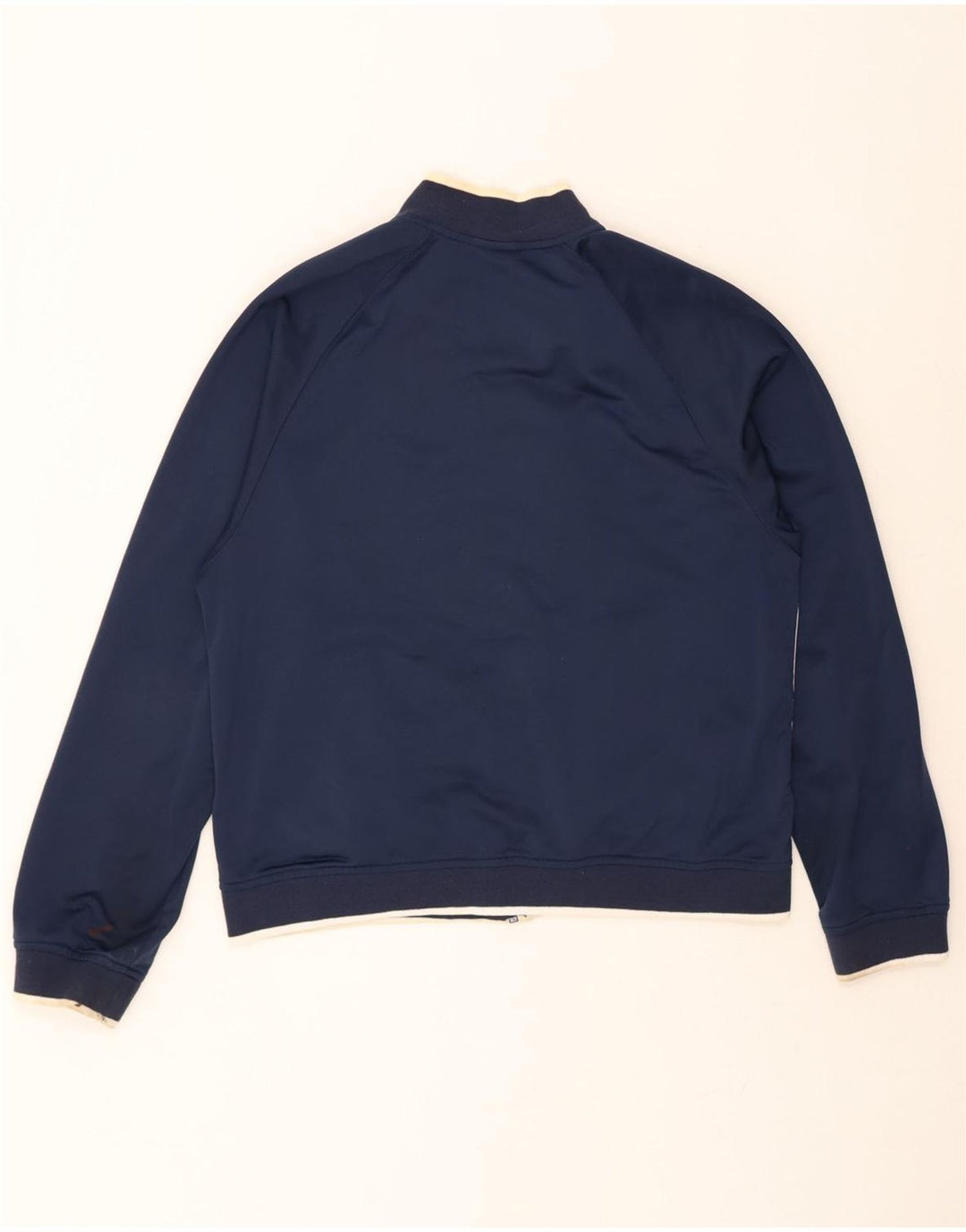 REEBOK Mens Tracksuit Top Jacket Large Navy Blue Colourblock Polyester Vintage Reebok and Second-Hand Reebok from Messina Hembry 
