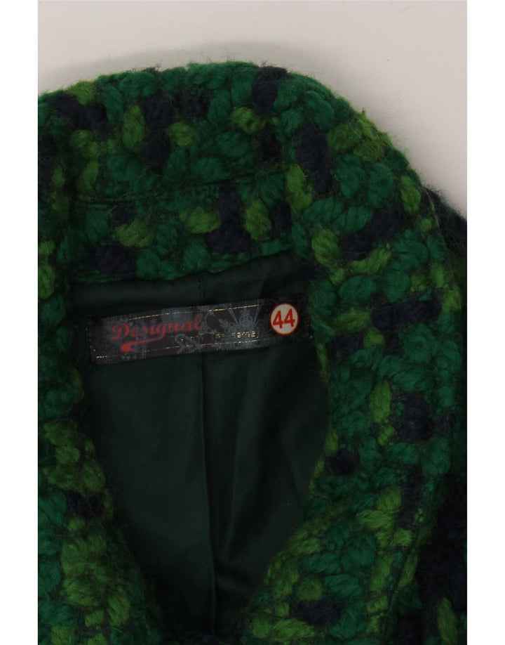 Desigual damski płaszcz EU 44 XL, zielony, geometryczny poliester
