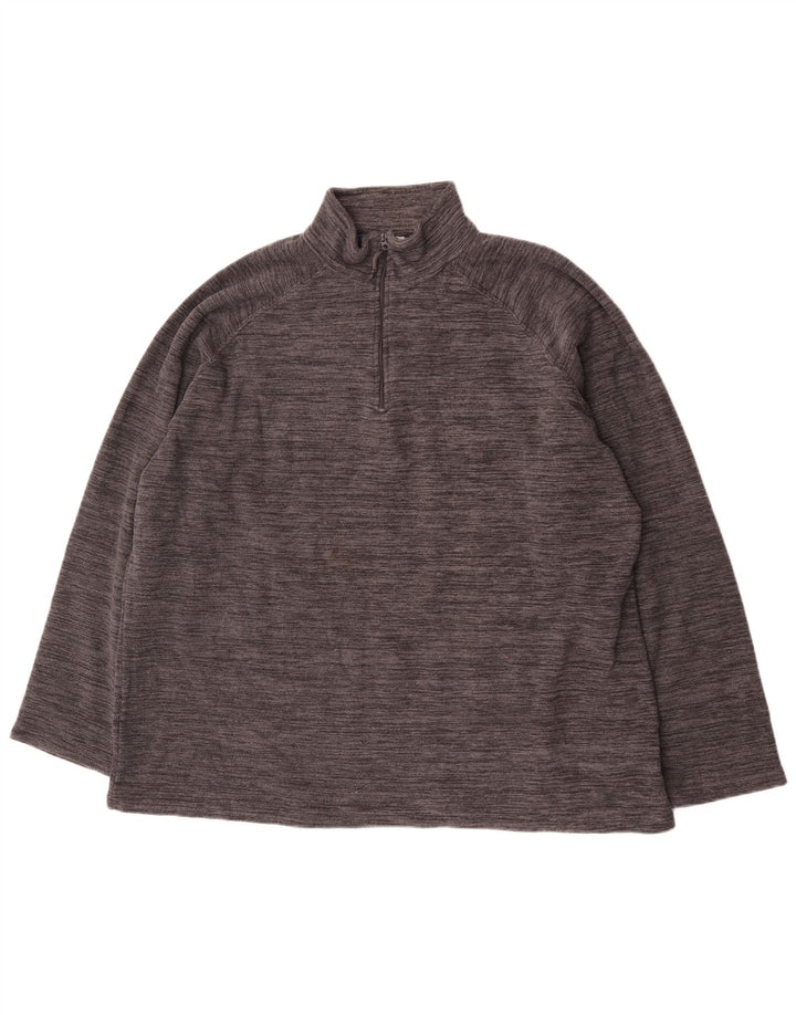 Męski sweter polarowy Mountain Warehouse z zamkiem błyskawicznym, 4XL, szary, nakrapiany poliester